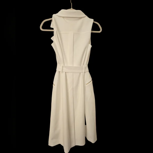 Calvin Klein White Sleeveless Trench Coat - Picture 2 of 5